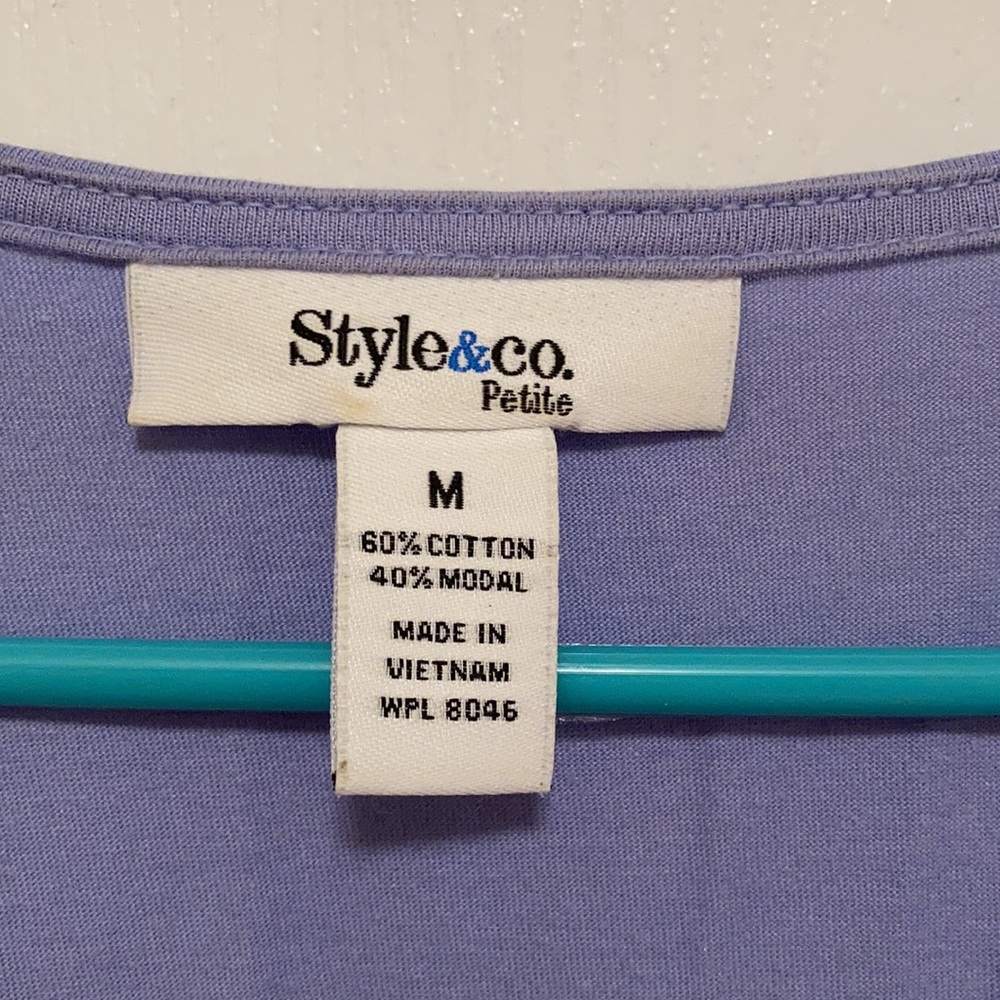 Size Petite M Style & Co. Lavender Ruffled Top - Picture 3 of 6